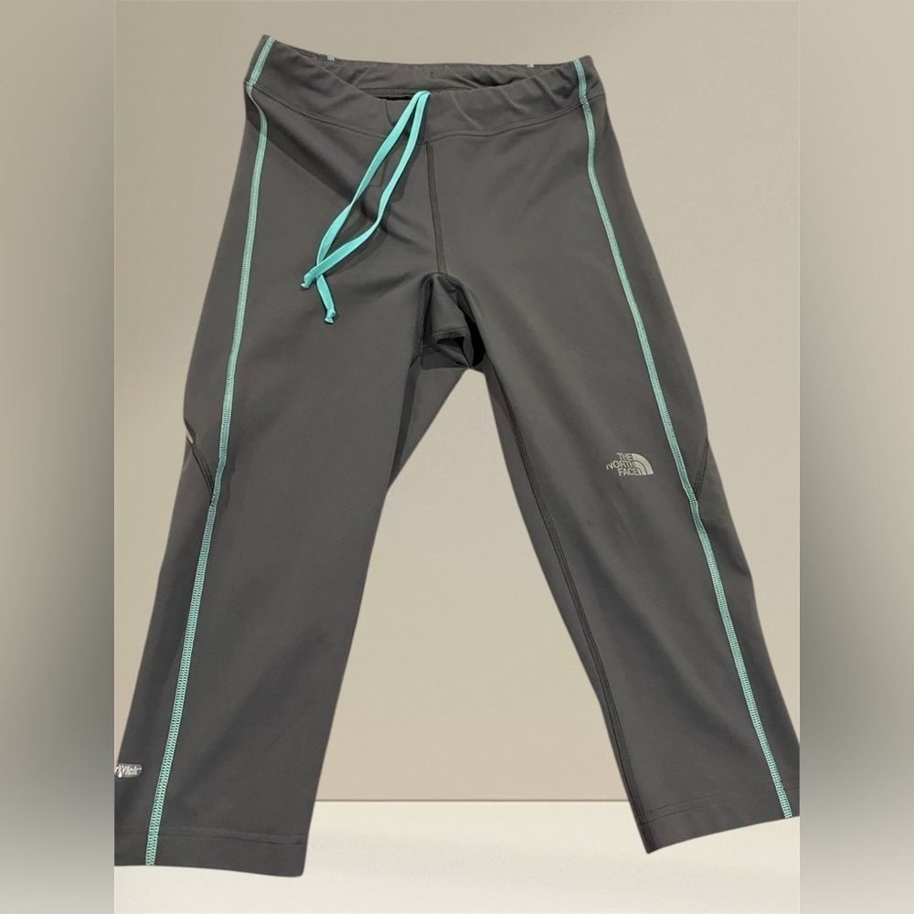 The North Face Gray Athletic Pants with Teal Accents